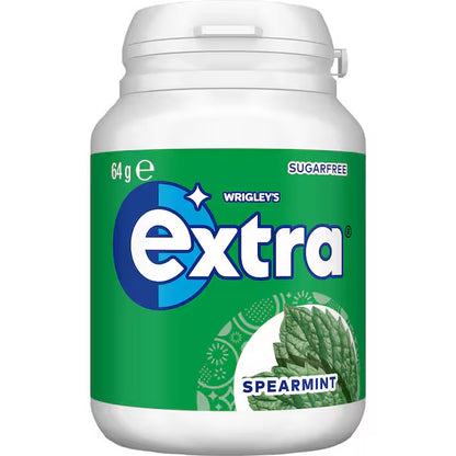 6 x 64g Bottle Wrigleys Extra Spearmint Sugarfree Chewing Gum Fresh Mint Breath