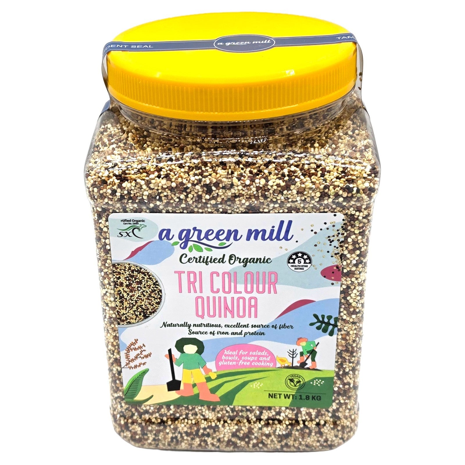 Organic Tri Colour Quinoa 1.8Kg Grain Meal Super Food Kosher Vegan Gluten Free