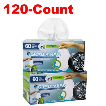 Grab A Rag Reusable Washable Microfibre Rags Towel Cleaning Cloth 60 / 120 Count