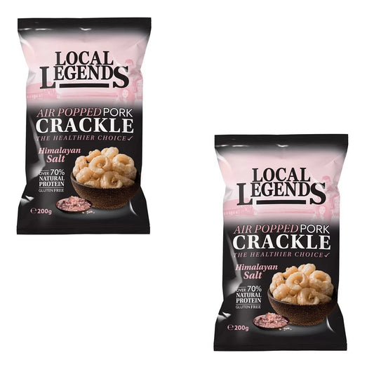 2 x 200g Local Legends Air popped Pork Crackle with Himalayan Salt Gluten Free