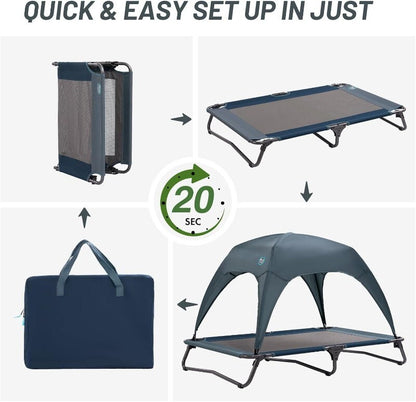 Canine Canyon 39" Portable Indoor/Outdoor Cooling Dog Bed with Removable Canopy