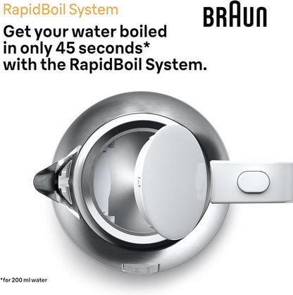 Braun PurShine 1.7L 2200W Stainless Steel Electric Kettle w/ 360° Rotating Base