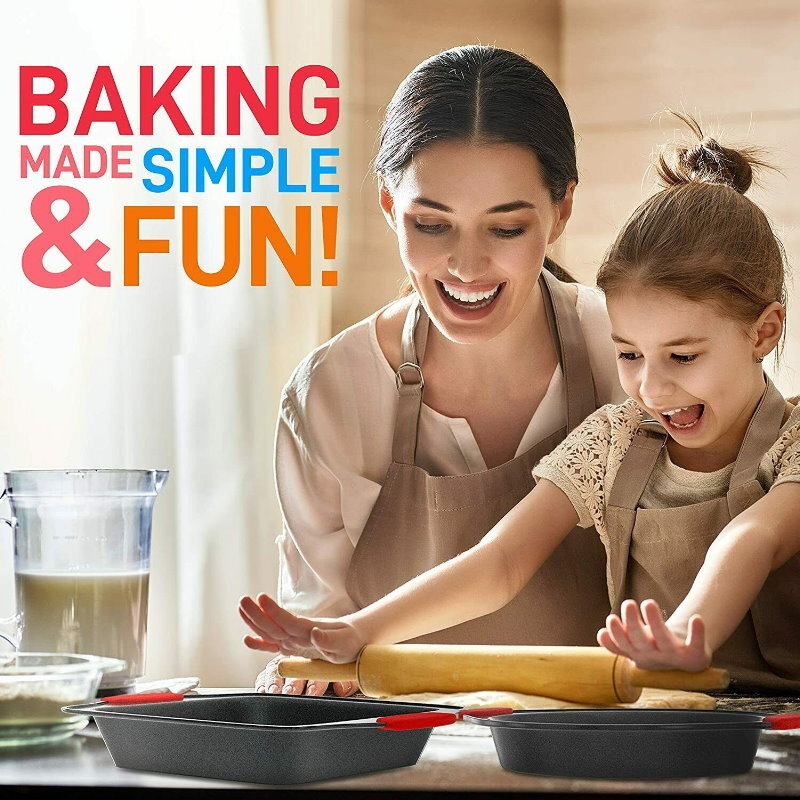 Baker's Secret Signature Premium Non-Stick Carbon Steel 8-Piece Bakeware Set
