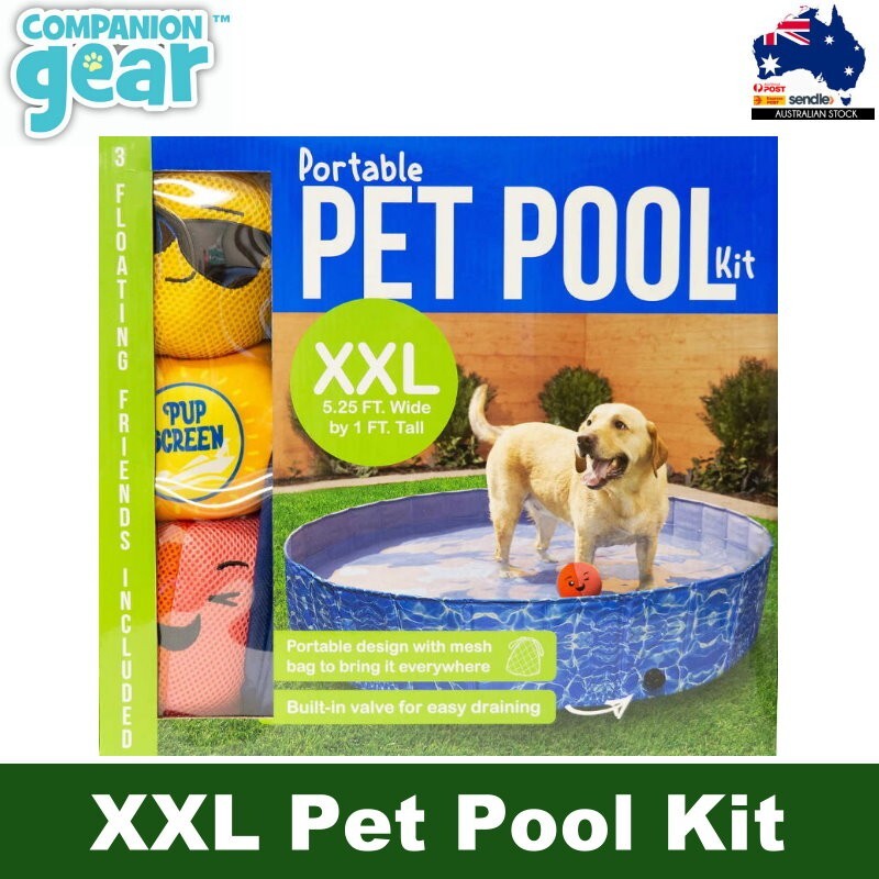 Companion Gear Portable Pet Dog Swimming Pool Kit XXL - 160cm x 160cm x 30cm