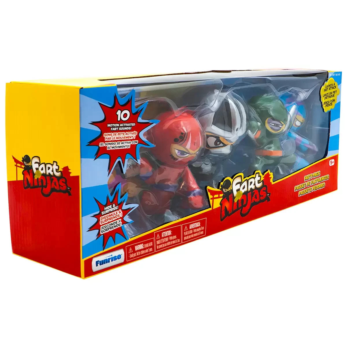 Funrise Fart Ninjas 5 Pack Farty Fighters – Motion Activated Collectibles