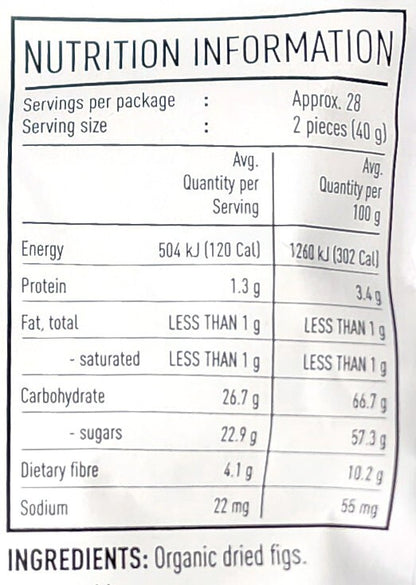 Organic Sun Dried Smyrna Figs Kosher Vegan Healthy Fruit Snack Gluten Free 1.1Kg