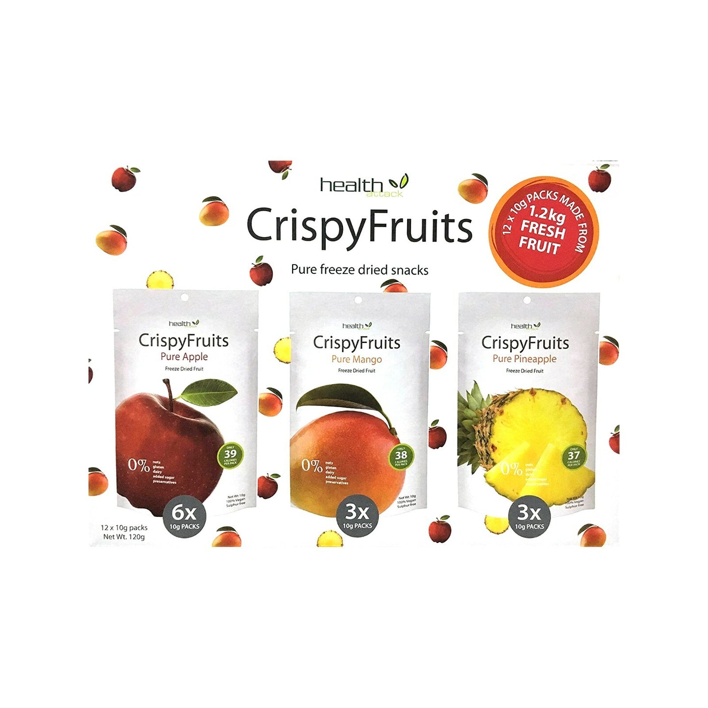 Crispy Pure Apple Mango Pineapple Freeze Dried Fresh Fruit Kid Lunch Snack 120g