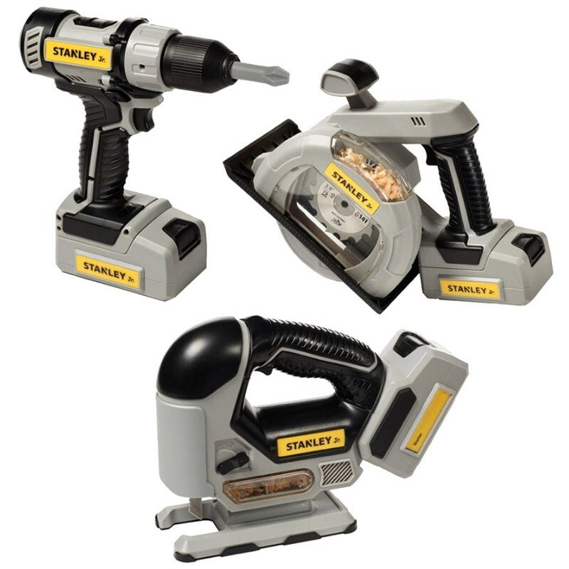 Stanley Jr. 18-Piece Role Play Toy Battery Power Tool Set Sound & Light for Kids