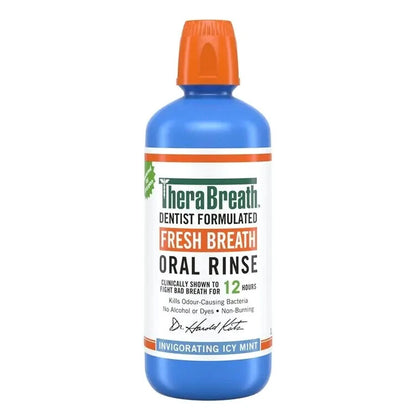 TheraBreath Icy Mint 1L Gentle Non-Burning Mouthwash Oral Rinse Freshen Breath