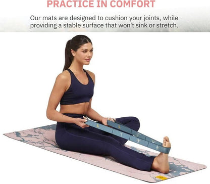 Lole Yoga Mat with 2-In-1 Strap Carry Strap & Resistance Band w/ Exercise Guide