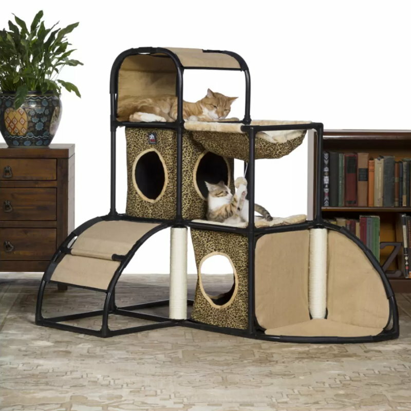 Prevue Pet Cat Catville Townhome Corner Hideaway Scratching Post Fun House Toy