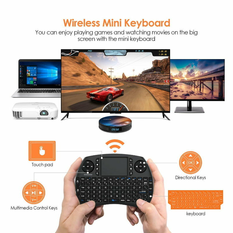 3 Colour LED Wireless Mini Keyboard Touchpad for Smart TV Android Box PC GAMES