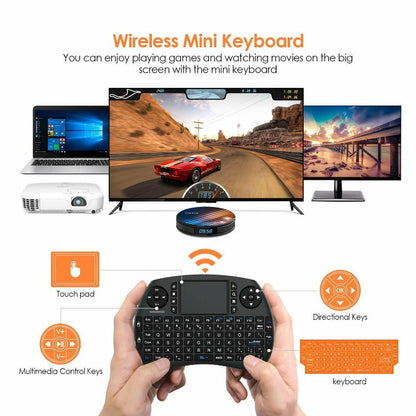 3 Colour LED Wireless Mini Keyboard Touchpad for Smart TV Android Box PC GAMES