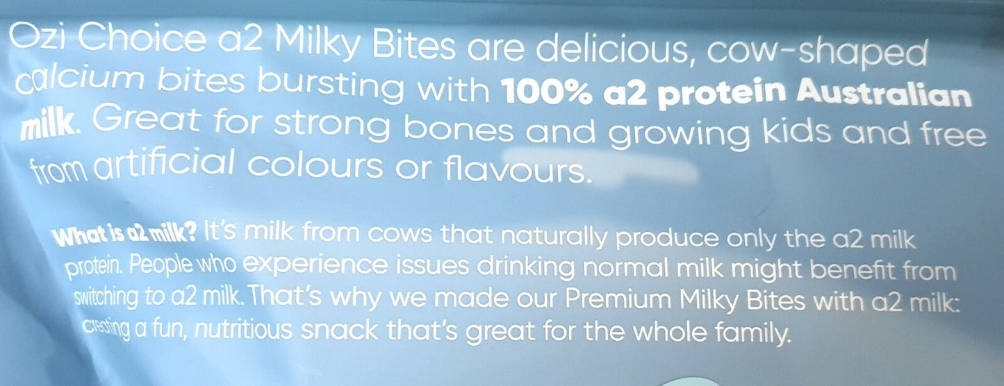 Ozi Choice A2 Calcium Milky Bites Mini Bags Kids Nutritious Vanilla Snack 300g