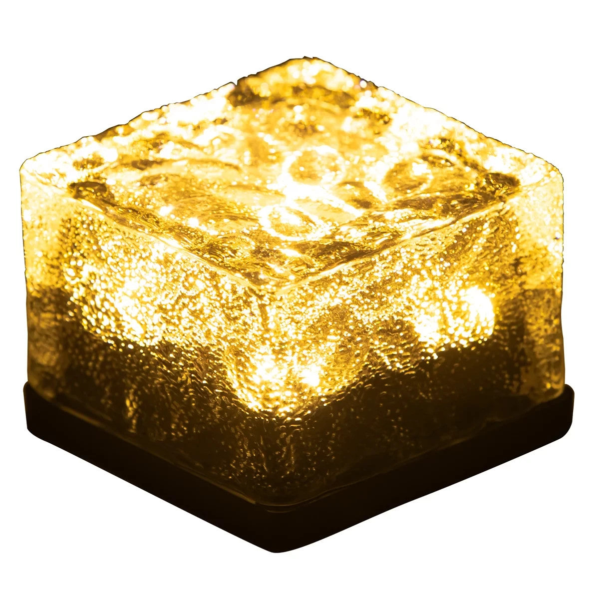 LED Solar Outdoor Garden Glass Brick Path Lights 6 Pack Warm White 8h Runtime