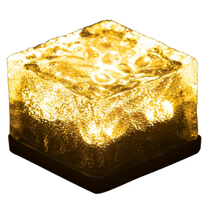 LED Solar Outdoor Garden Glass Brick Path Lights 6 Pack Warm White 8h Runtime