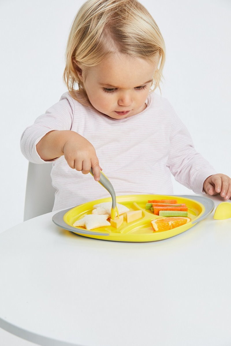 b.box Toddler Feeding Set Divided Plate, Sippy Cup, Cutlery Set - Self Training