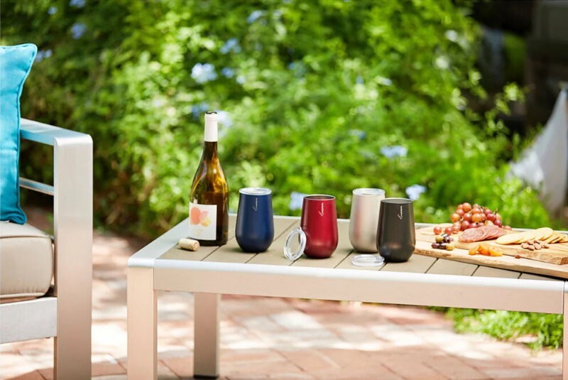 Rabbit 4-Pack Double Wall Stainless Steel 12oz Wine Tumbler Set with Lids