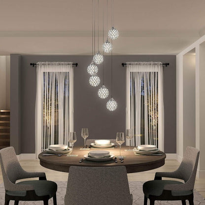 Artika Honeymoon Pendant LED Fixture Ceiling Light w/ 7 LED Pendants Adjustable