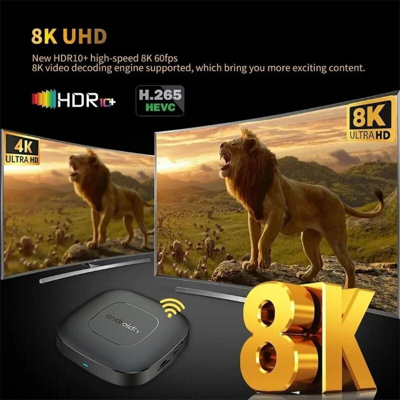 2025 Mortal T1 Deluxe Edition Android 14.0 ATV Smart Home Theater TV Box Google