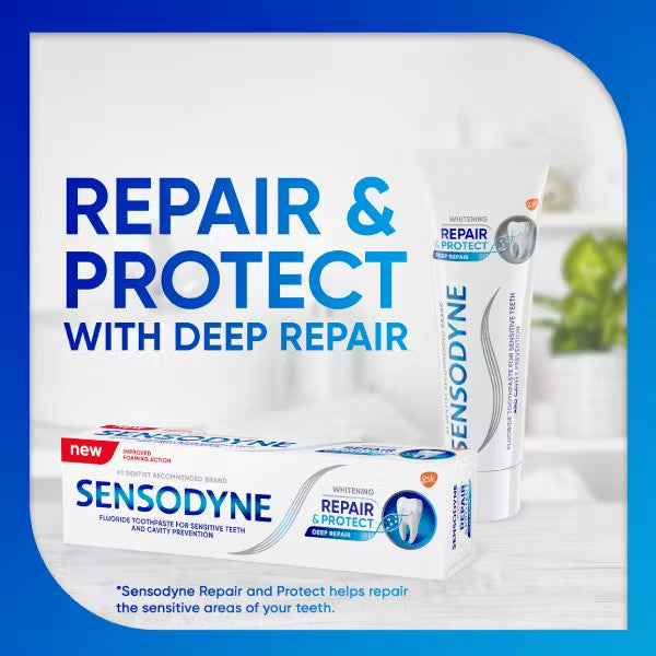 100g Sensodyne Repair & Protect Whitening Toothpaste Oral Dental Health Care