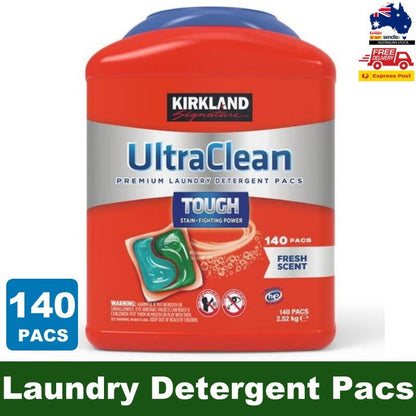 Kirkland Signature 140-Pack Ultra Clean Premium Laundry Detergent Pacs - Express