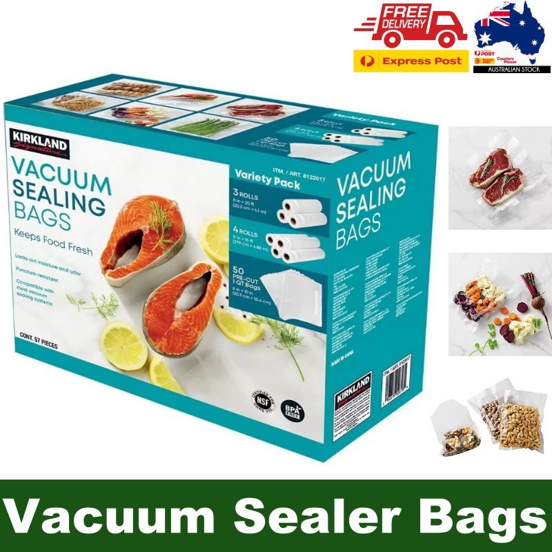 Kirkland Signature 57-Piece Vacuum Sealing Bags Assortment Pack BPA Free Express