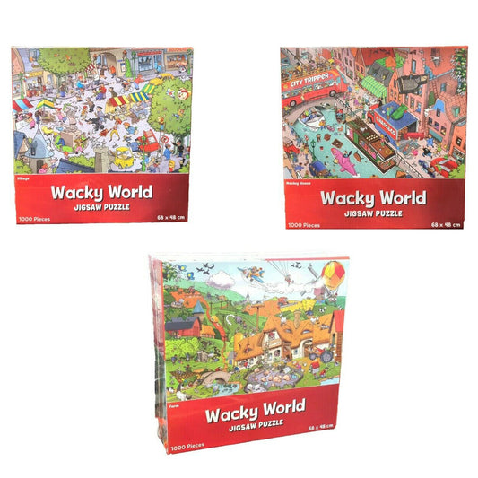 1000 Piece Jigsaw Puzzle 68cm x 48cm Wacky World Different Design Village Farm