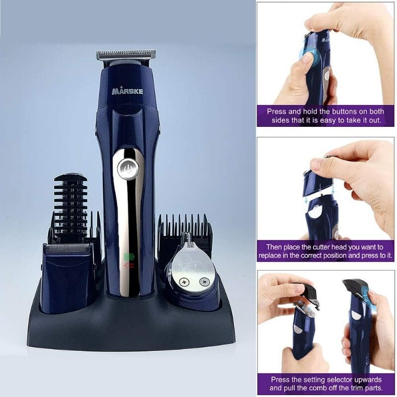 MARSKE 5-in-1 Professional Rechargeable Hair Clipper Multi Grooming Kit