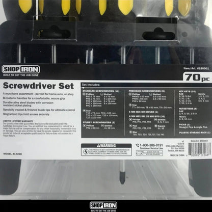 Shop Iron 70 Pieces Screw Driver Set PH, SL And Star With Plastic Storage Rack