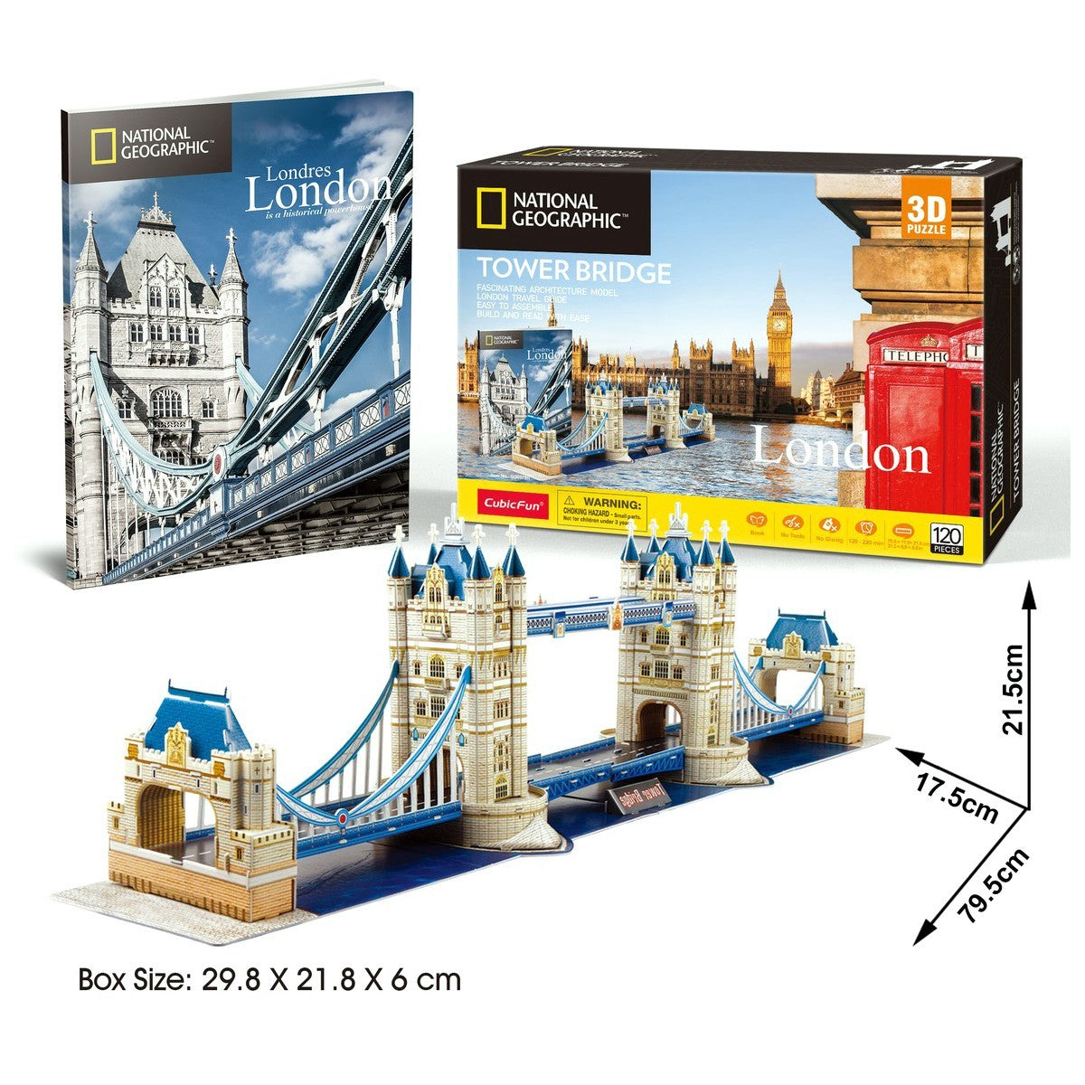 National Geographic London Tower Bridge 3D Puzzle Architectural Model With Book