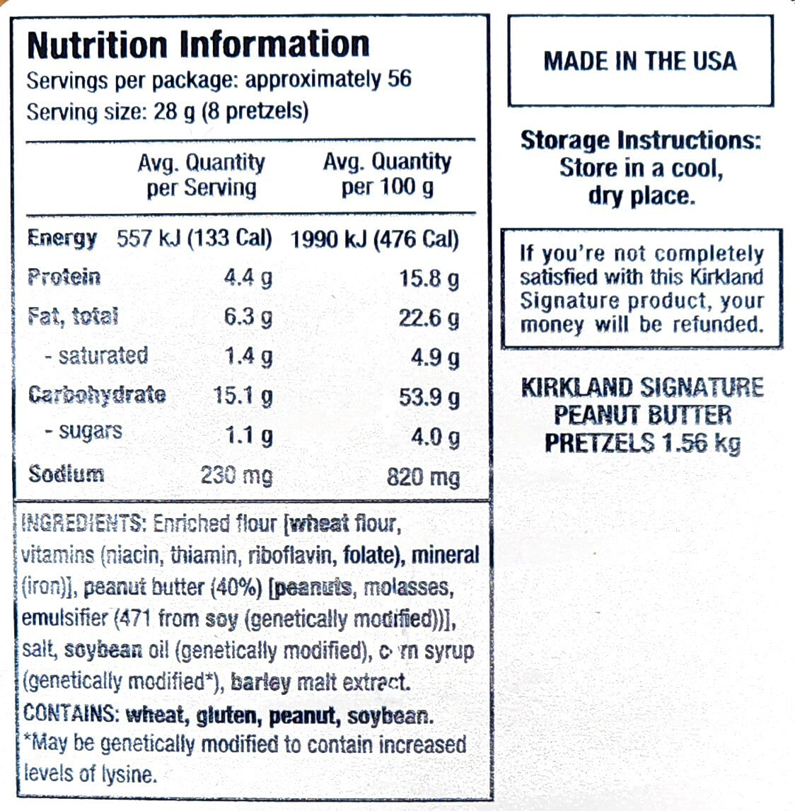 Valencia Peanut Butter Filled Pretzel Nuggets Kids Snack Kosher Certified 1.56kg