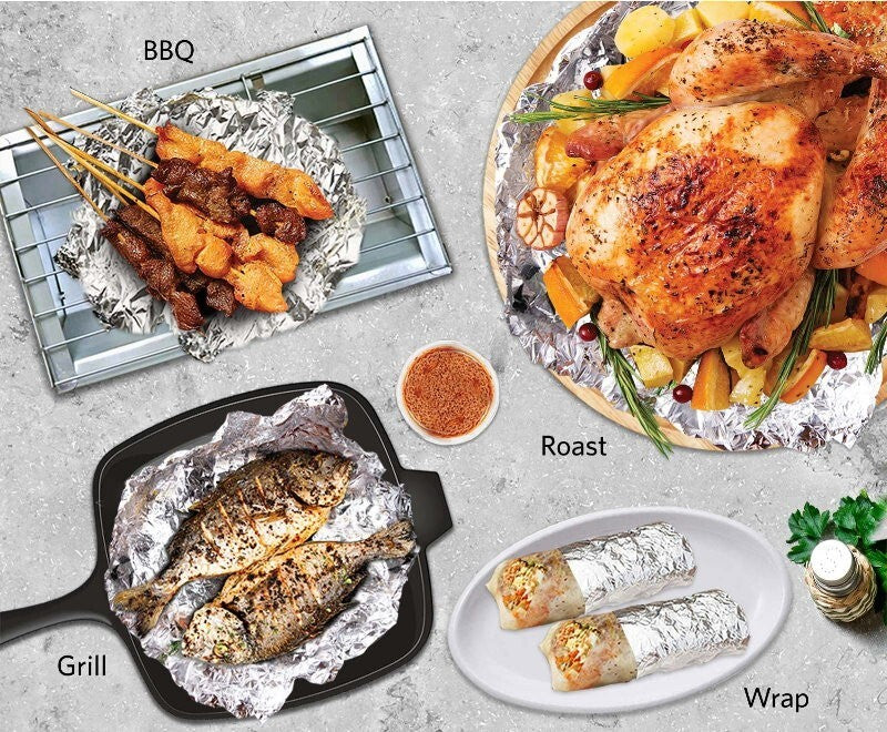 GLAD Aluminium Catering Foil Heavy Duty 150M x 30cm Grilling, Roasting, Baking