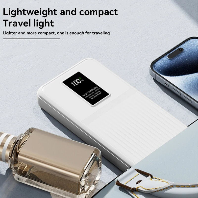 20000mAh 74Wh PD3.0 Fast Charging Power Bank w/ Built-in USB C & Lightning Cable