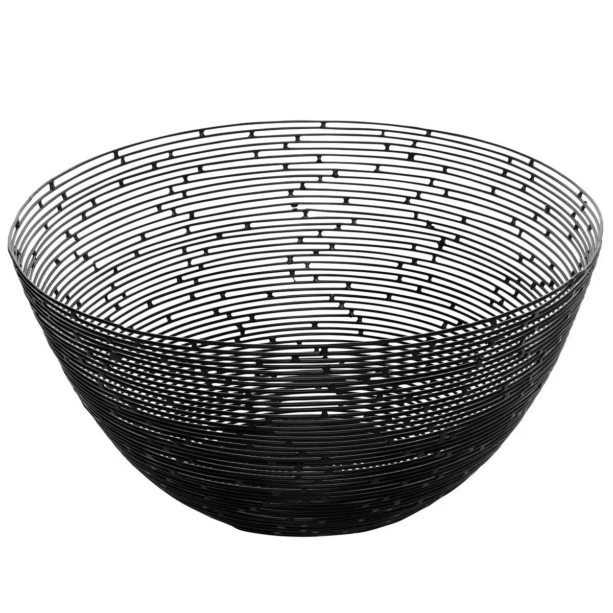 2 x Black Metal Wire Fruit Bowls Modern Decorative Countertop Storage Baskets