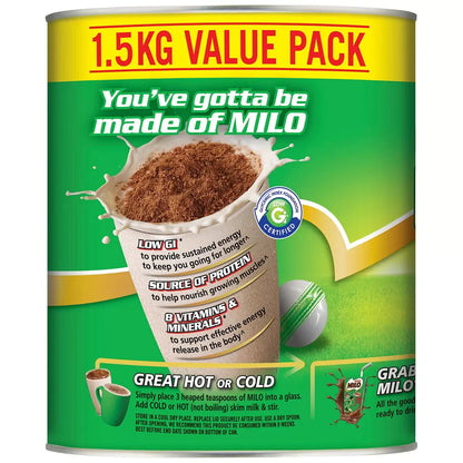 Nestle Milo Chocolate Malted Energy Powder Drink 1.5kg Tin Nutrient Rich Low GI