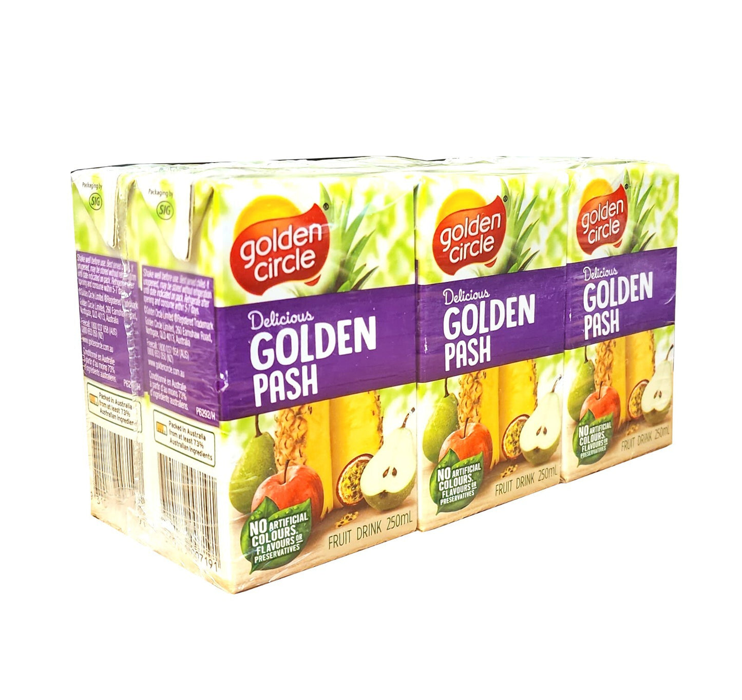 24 x 250mL Golden Circle Kids Fruit Drink Lunch Box Popper Multipack Golden Pash