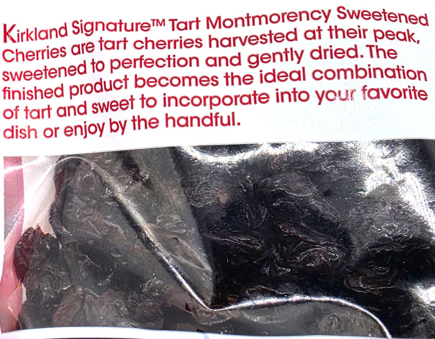 Whole Dried Tart Montmorency Cherries Sweetened Sealable Bag Healthy Fruit 567g