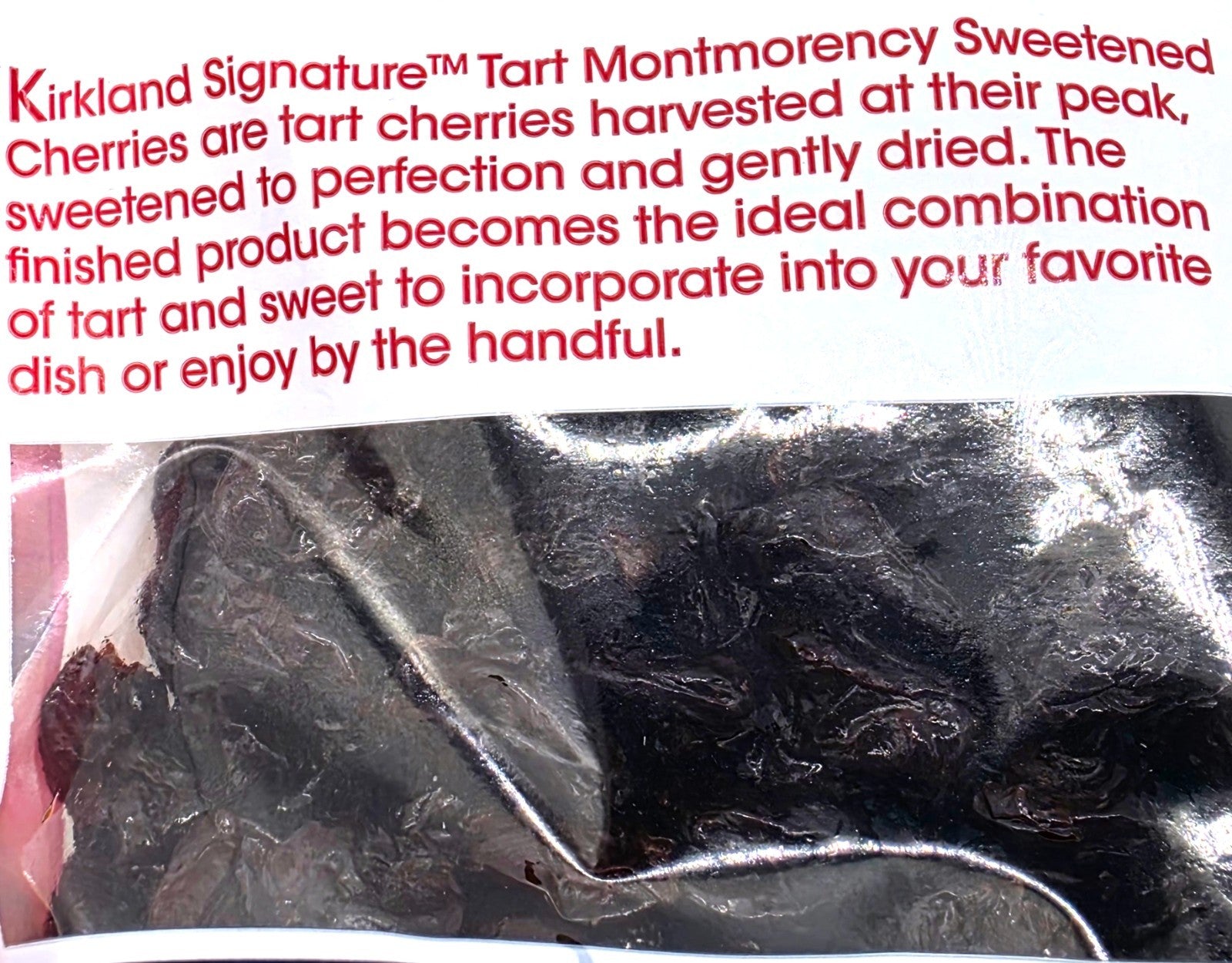 Whole Dried Tart Montmorency Cherries Sweetened Sealable Bag Healthy Fruit 567g