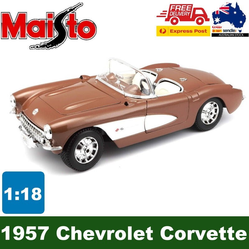 Maisto 1:18 Scale Special Edition 1957 Chevrolet Corvette Bronze Die Cast Car