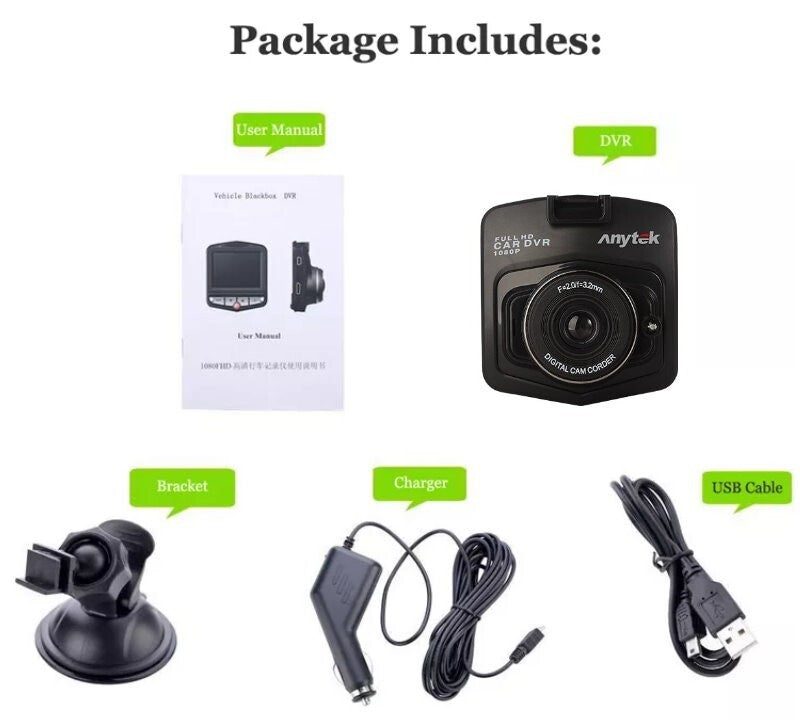 Anytek F111 1080P 170° Car Dash Cam with 24 hours Parking Monitoring, G-Sensor