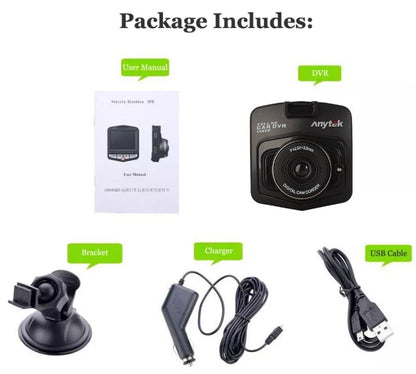 Anytek F111 1080P 170° Car Dash Cam with 24 hours Parking Monitoring, G-Sensor