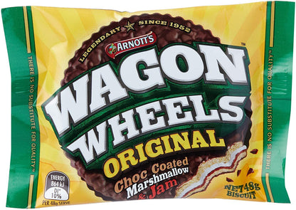 16x 48g Arnott Wagon Wheels Delicious Original Marshmallow Jam Chocolate Biscuit
