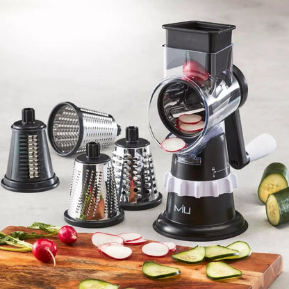MIU 5-in-1 Rotary Drum Grater & Slicer with Suction Base, 5 Replaceable Drum