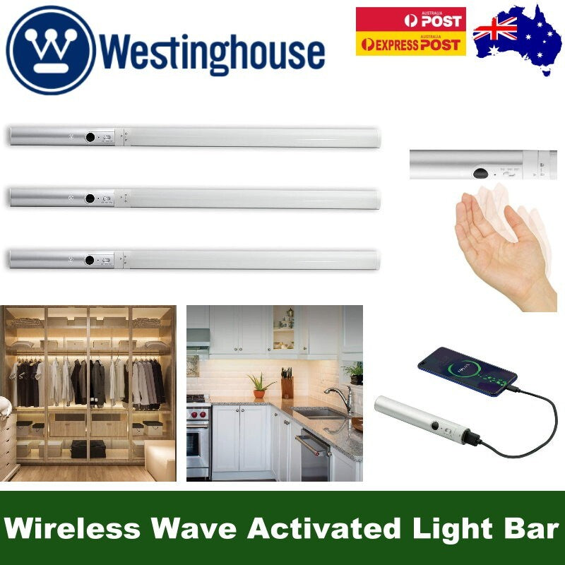 Westinghouse 3-Pack Rechargeable LED Wireless Wave Activated Light Bar Kitchen