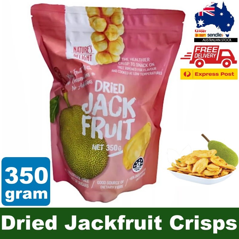 Nature's Delight Dried Jackfruit Chips 350g -Crunchy Healthy Snacks, Gluten Free