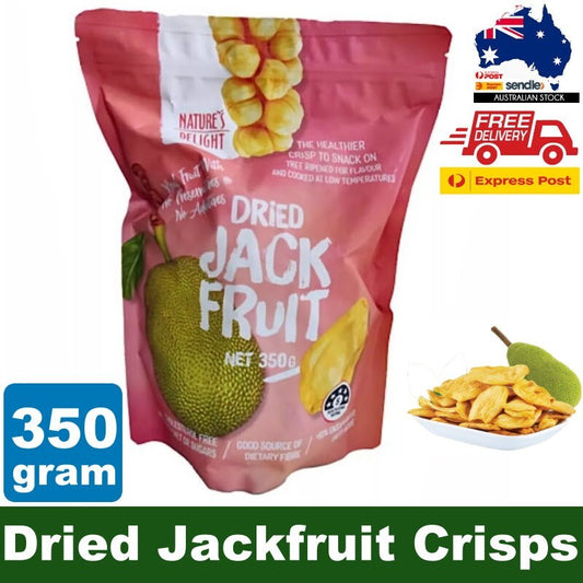 Nature's Delight Dried Jackfruit Chips 350g -Crunchy Healthy Snacks, Gluten Free