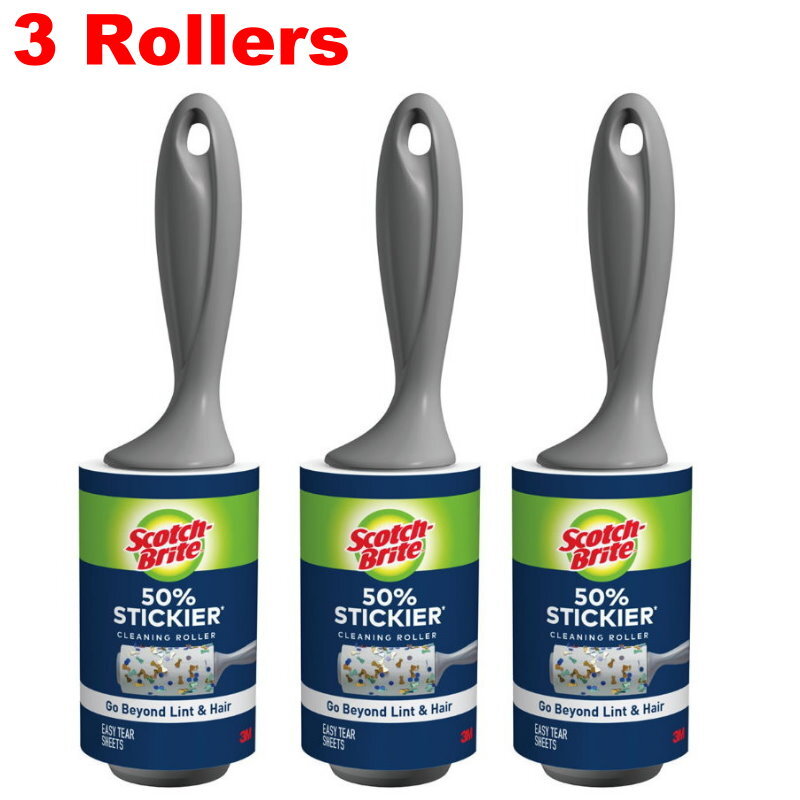 3M Scotch Brite 50% Stickier Lint Roller Dust Remover Up to 5 x 95 Sheets