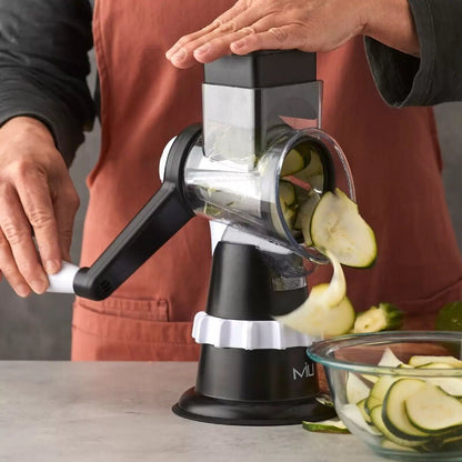 MIU 5-in-1 Rotary Drum Grater & Slicer with Suction Base, 5 Replaceable Drum
