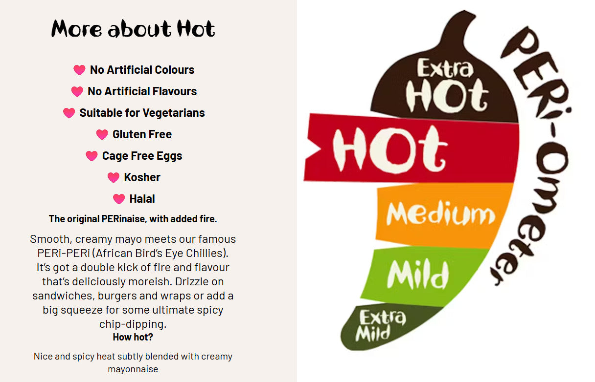 Nandos Perinaise Hot Sauce 465g Flavour Peri Peri Mayonnaise Mayo Dipping Sauce